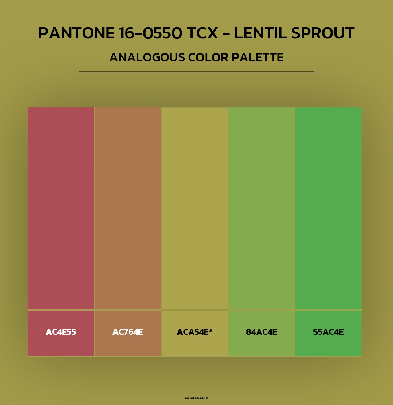 PANTONE 16-0550 TCX - Lentil Sprout - Analogous Color Palette