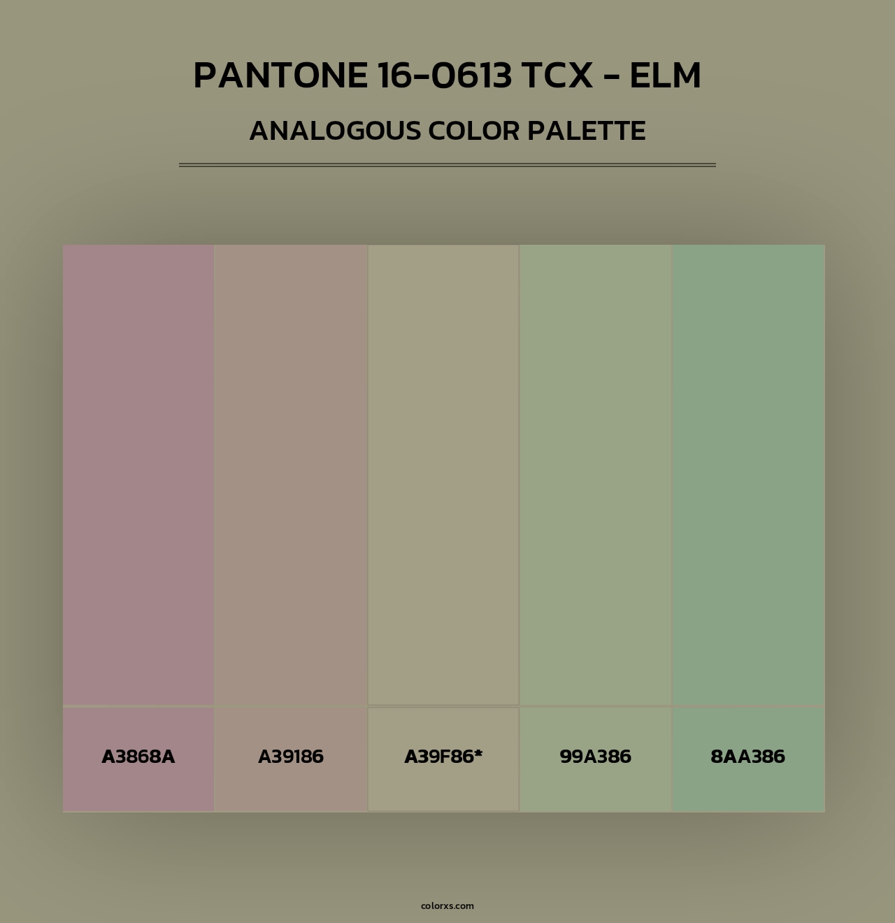 PANTONE 16-0613 TCX - Elm - Analogous Color Palette
