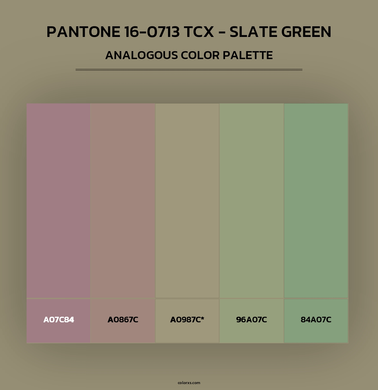 PANTONE 16-0713 TCX - Slate Green - Analogous Color Palette