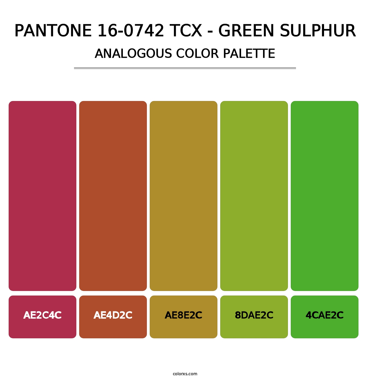 PANTONE 16-0742 TCX - Green Sulphur - Analogous Color Palette