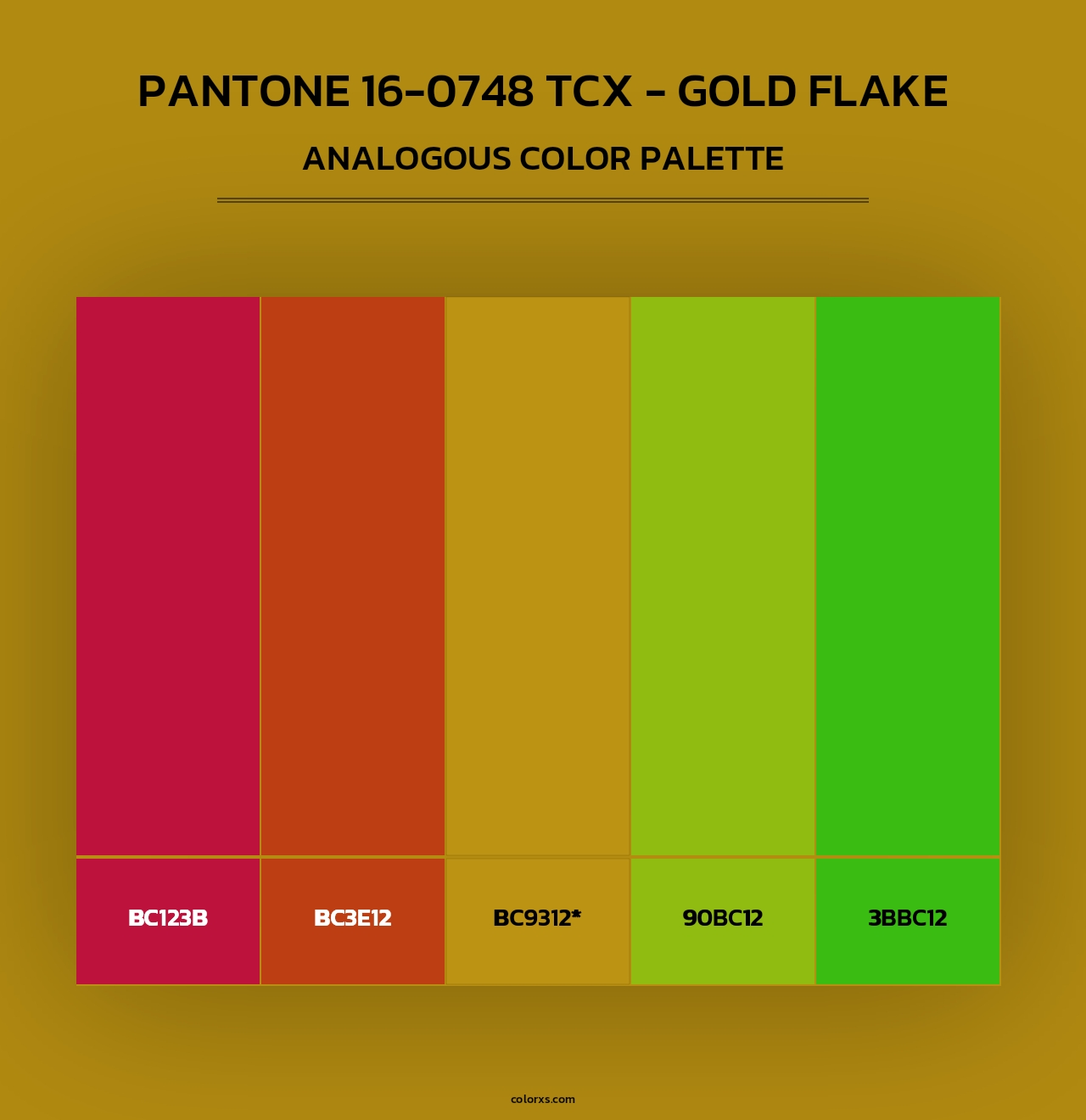PANTONE 16-0748 TCX - Gold Flake - Analogous Color Palette