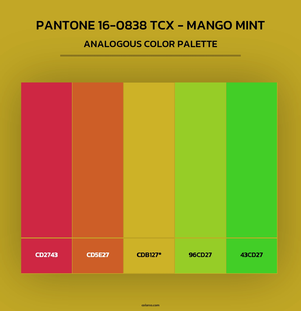 PANTONE 16-0838 TCX - Mango Mint - Analogous Color Palette