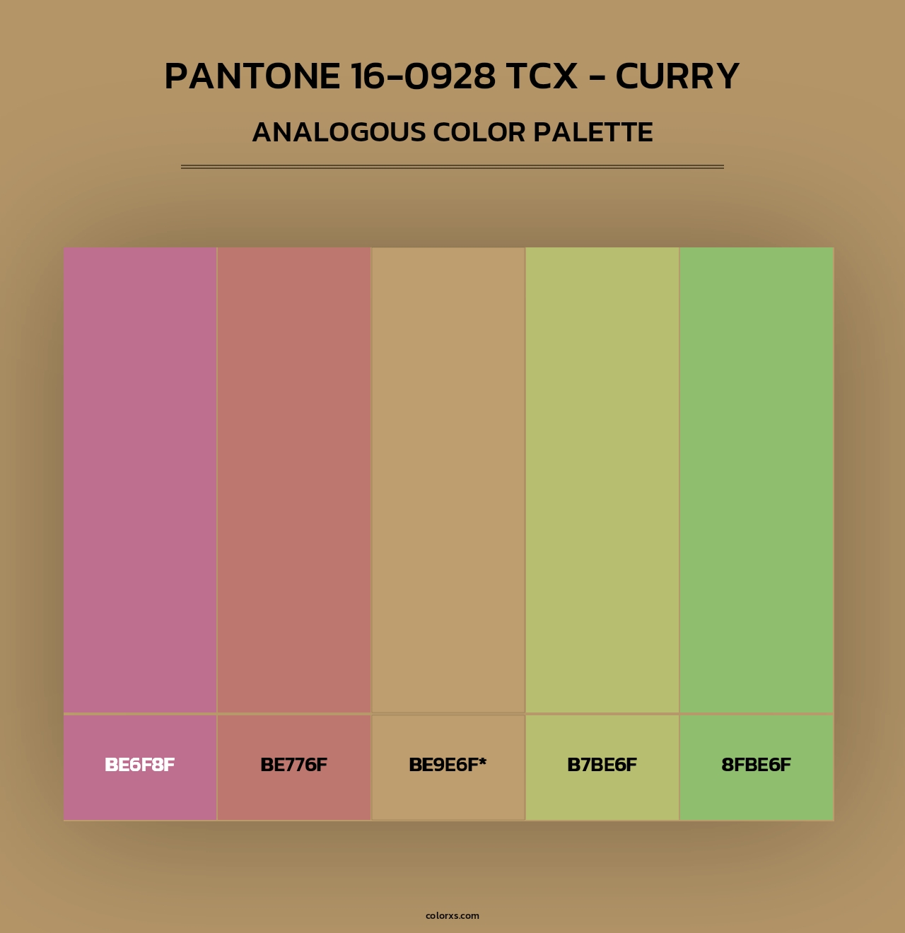 PANTONE 16-0928 TCX - Curry - Analogous Color Palette
