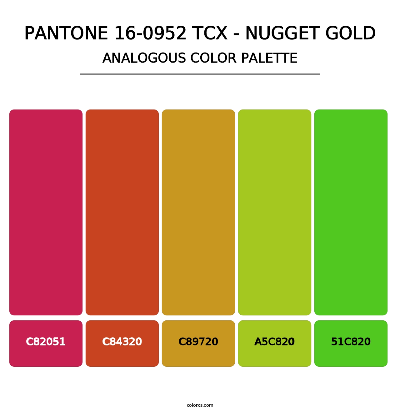 PANTONE 16-0952 TCX - Nugget Gold - Analogous Color Palette