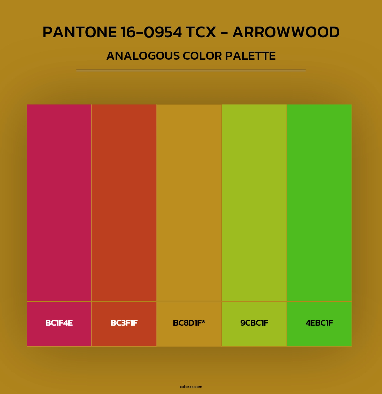 PANTONE 16-0954 TCX - Arrowwood - Analogous Color Palette
