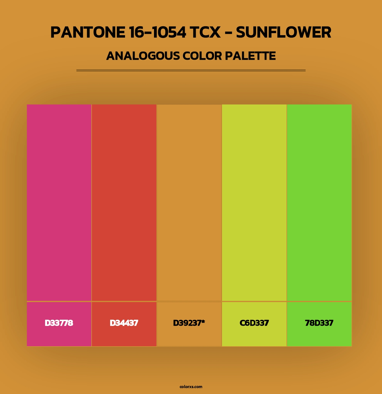 PANTONE 16-1054 TCX - Sunflower - Analogous Color Palette