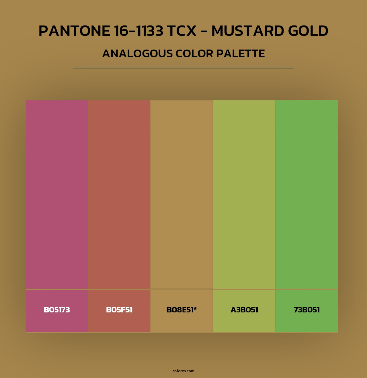 PANTONE 16-1133 TCX - Mustard Gold - Analogous Color Palette