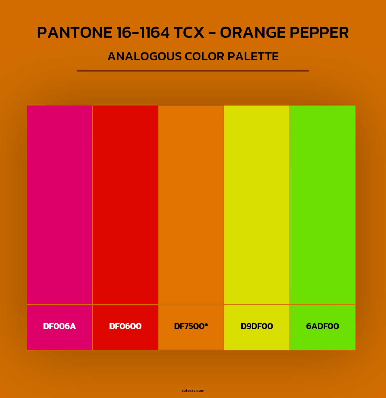 PANTONE 16-1164 TCX - Orange Pepper - Analogous Color Palette