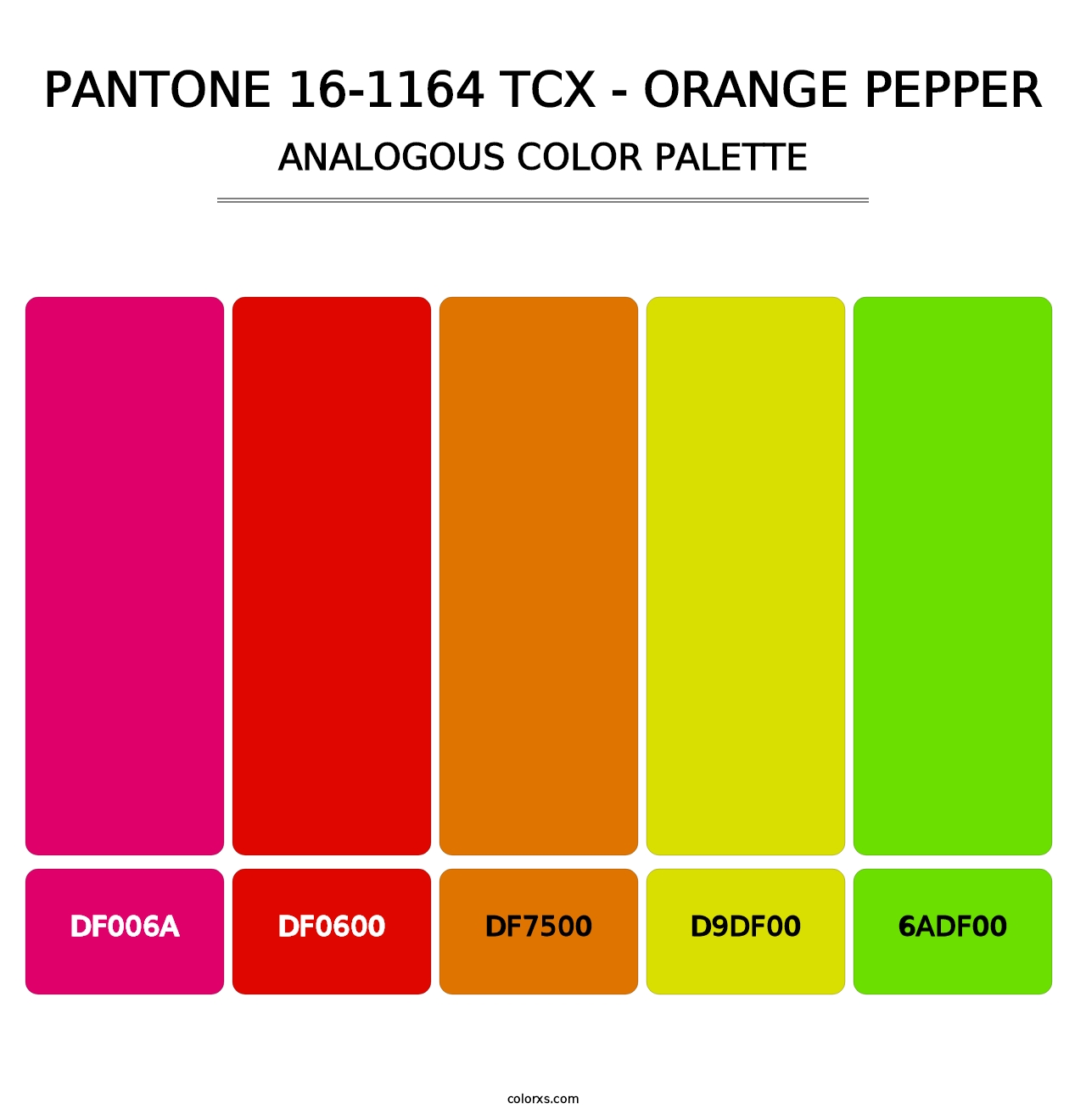 PANTONE 16-1164 TCX - Orange Pepper - Analogous Color Palette