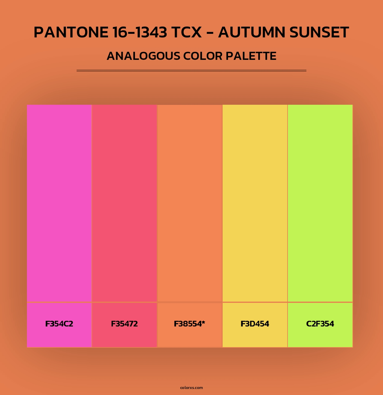 PANTONE 16-1343 TCX - Autumn Sunset - Analogous Color Palette