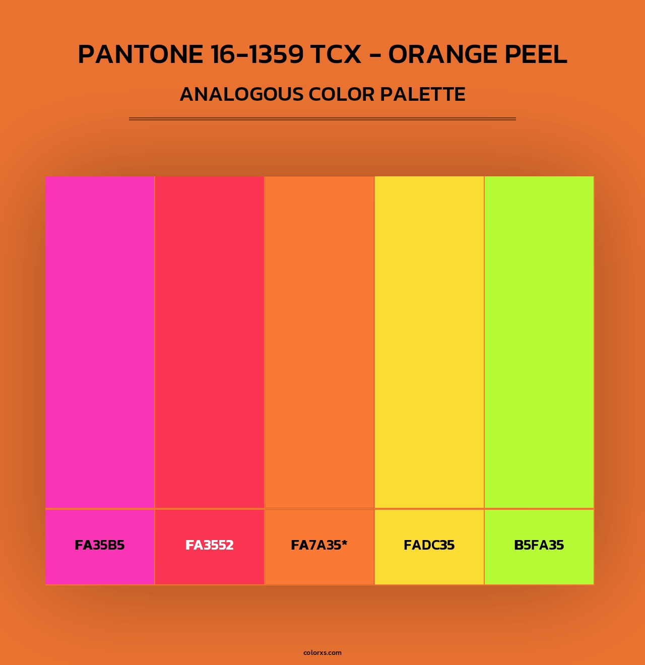 PANTONE 16-1359 TCX - Orange Peel - Analogous Color Palette