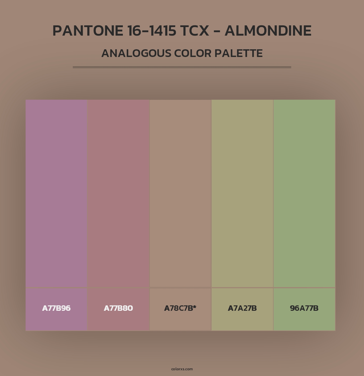PANTONE 16-1415 TCX - Almondine - Analogous Color Palette