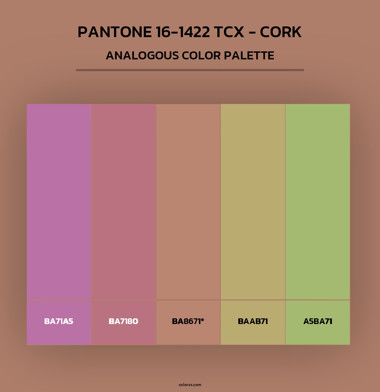 PANTONE 16-1422 TCX - Cork - Analogous Color Palette