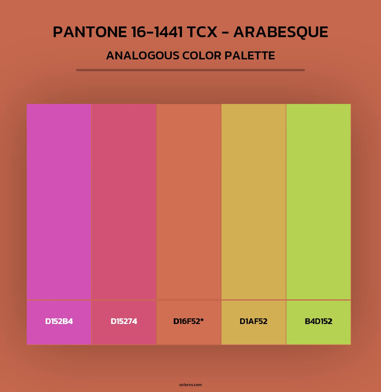 PANTONE 16-1441 TCX - Arabesque - Analogous Color Palette