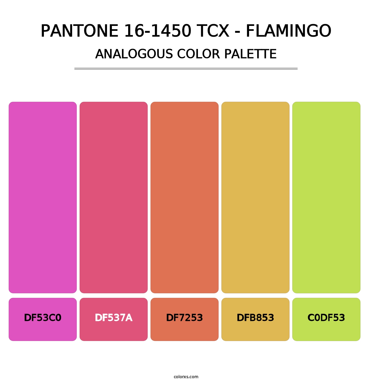 PANTONE 16-1450 TCX - Flamingo - Analogous Color Palette