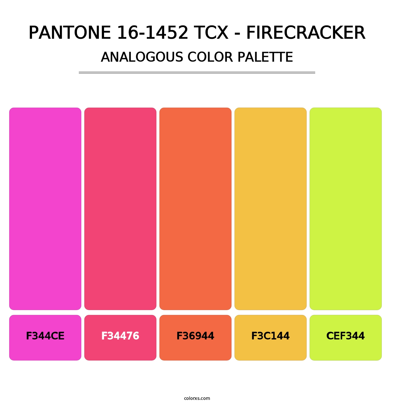 PANTONE 16-1452 TCX - Firecracker - Analogous Color Palette