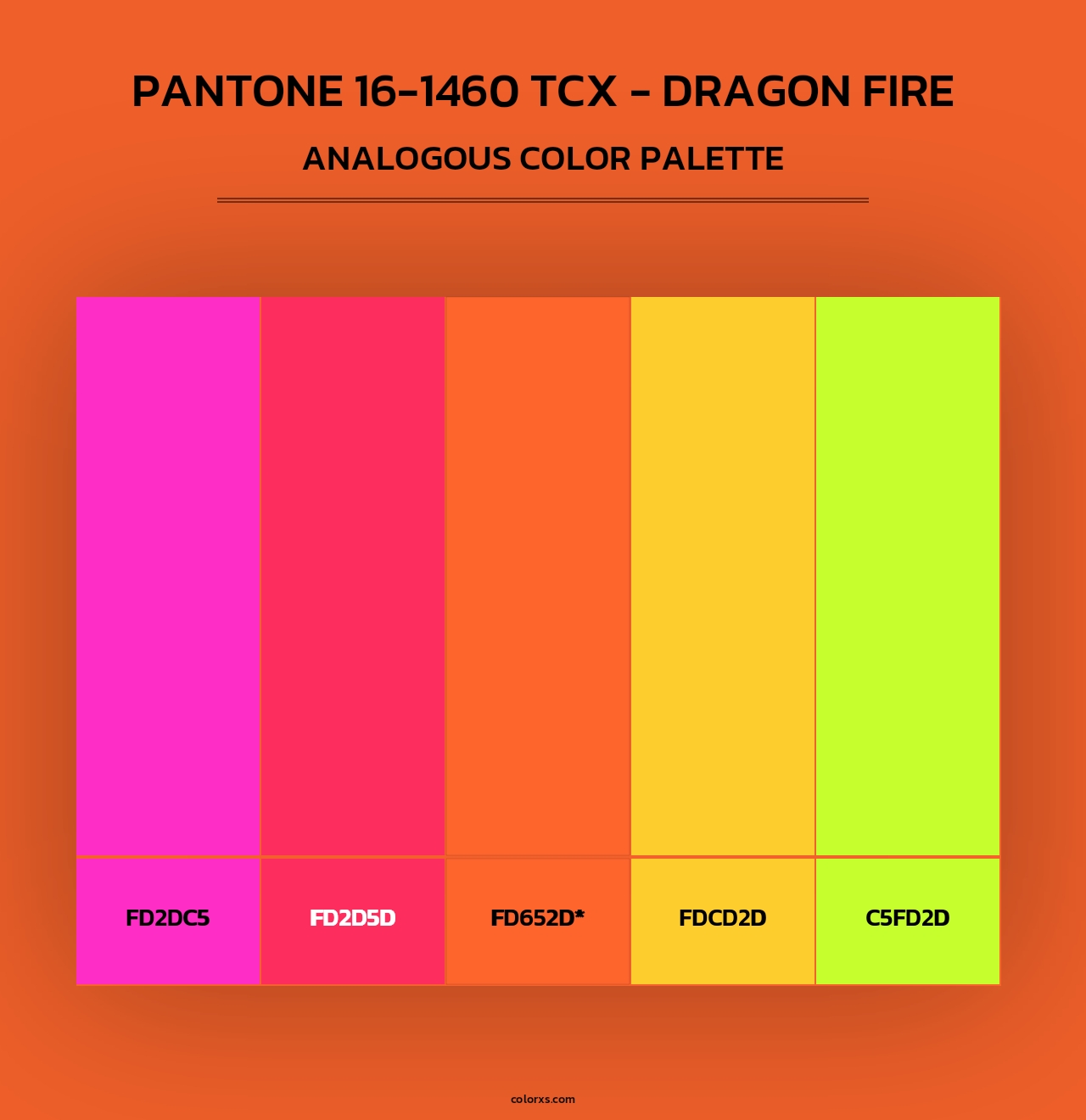 PANTONE 16-1460 TCX - Dragon Fire - Analogous Color Palette