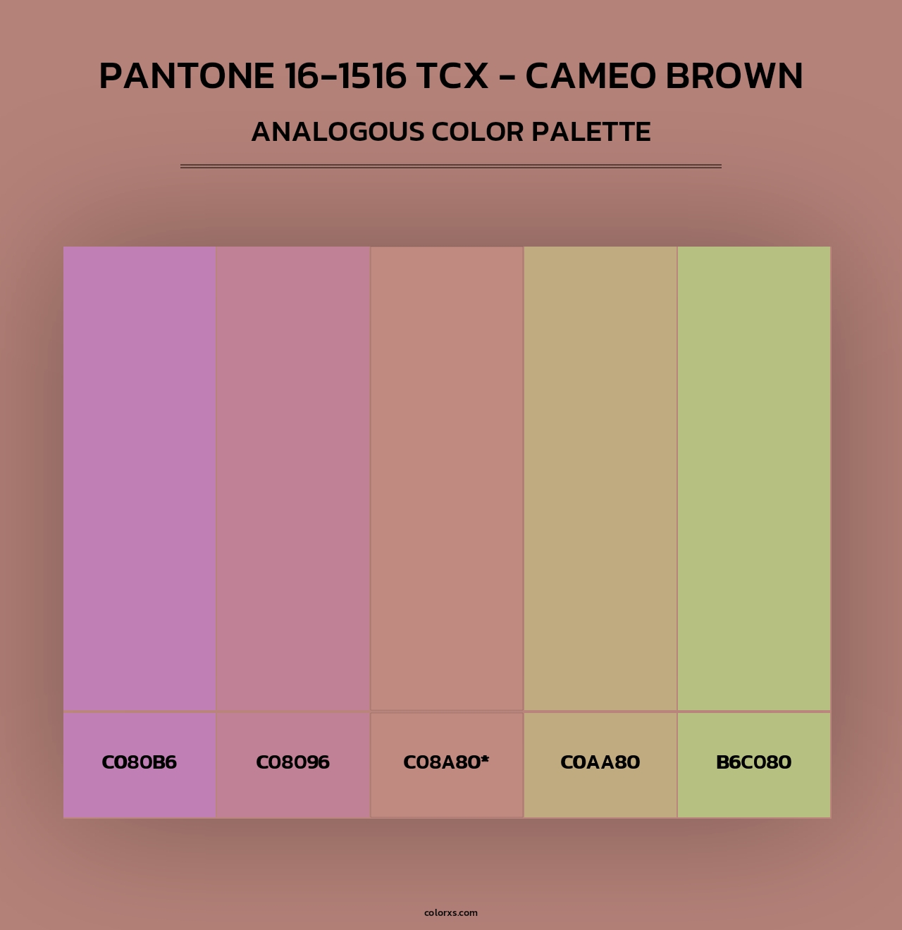 PANTONE 16-1516 TCX - Cameo Brown - Analogous Color Palette