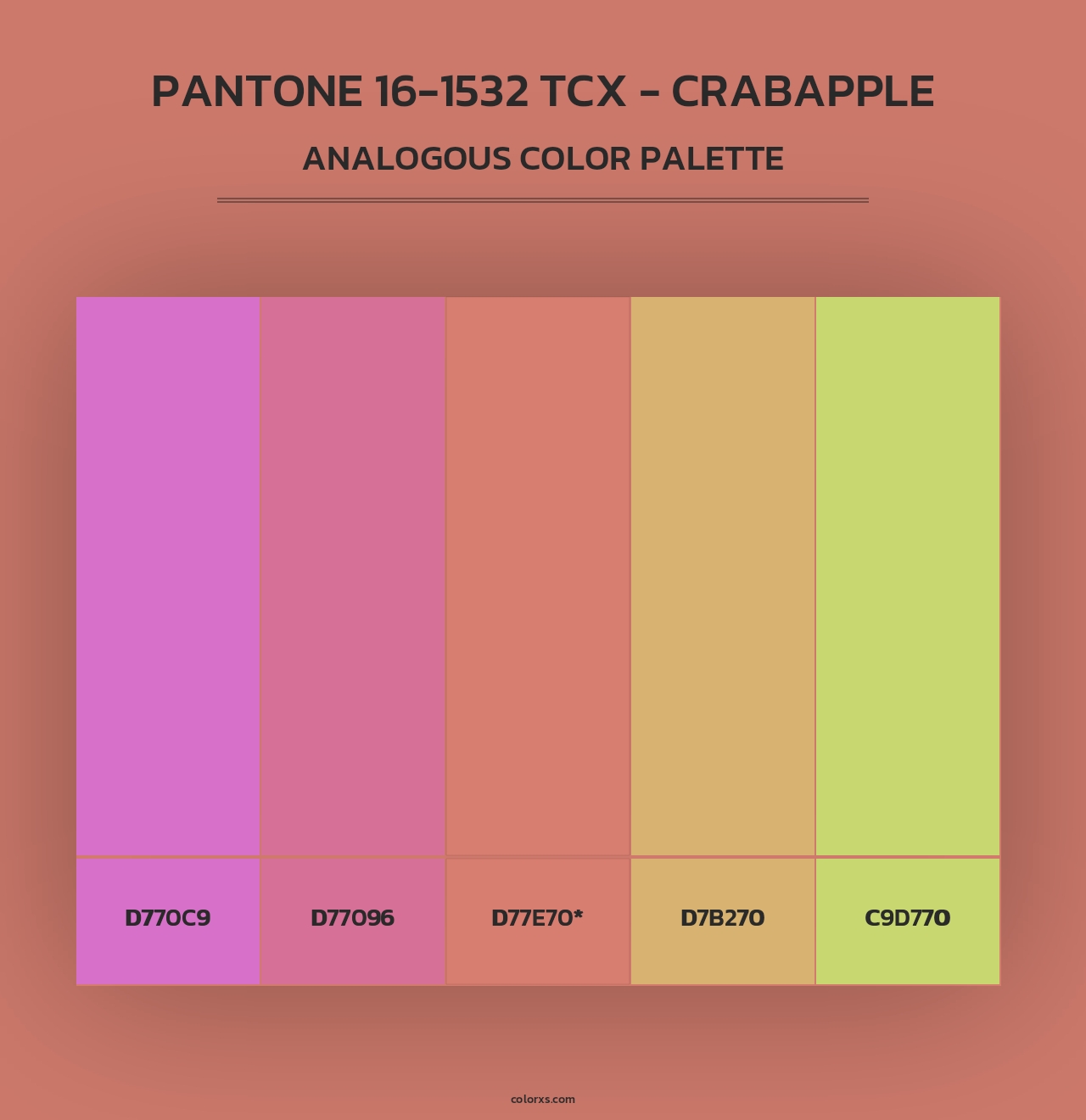 PANTONE 16-1532 TCX - Crabapple - Analogous Color Palette