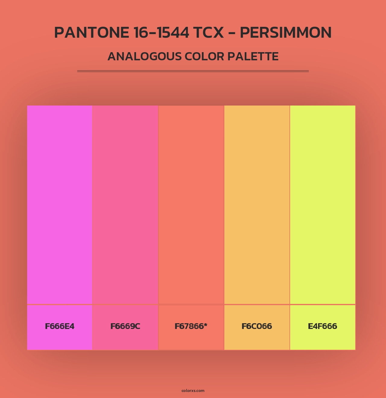 PANTONE 16-1544 TCX - Persimmon - Analogous Color Palette