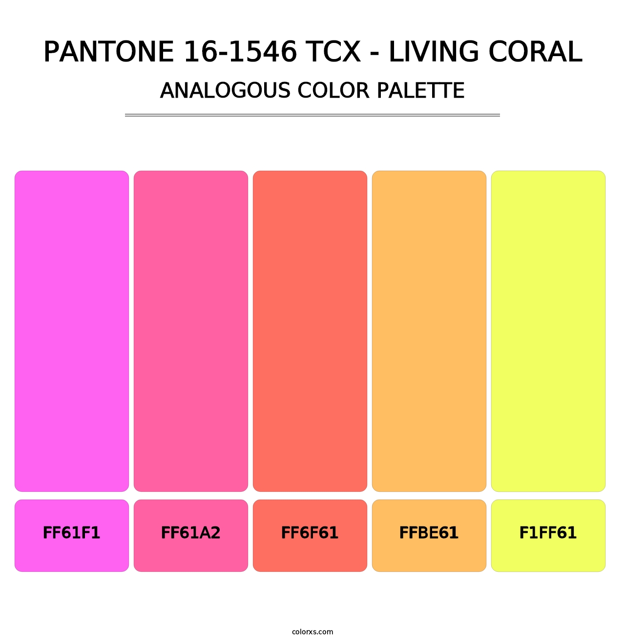 PANTONE 16-1546 TCX - Living Coral - Analogous Color Palette