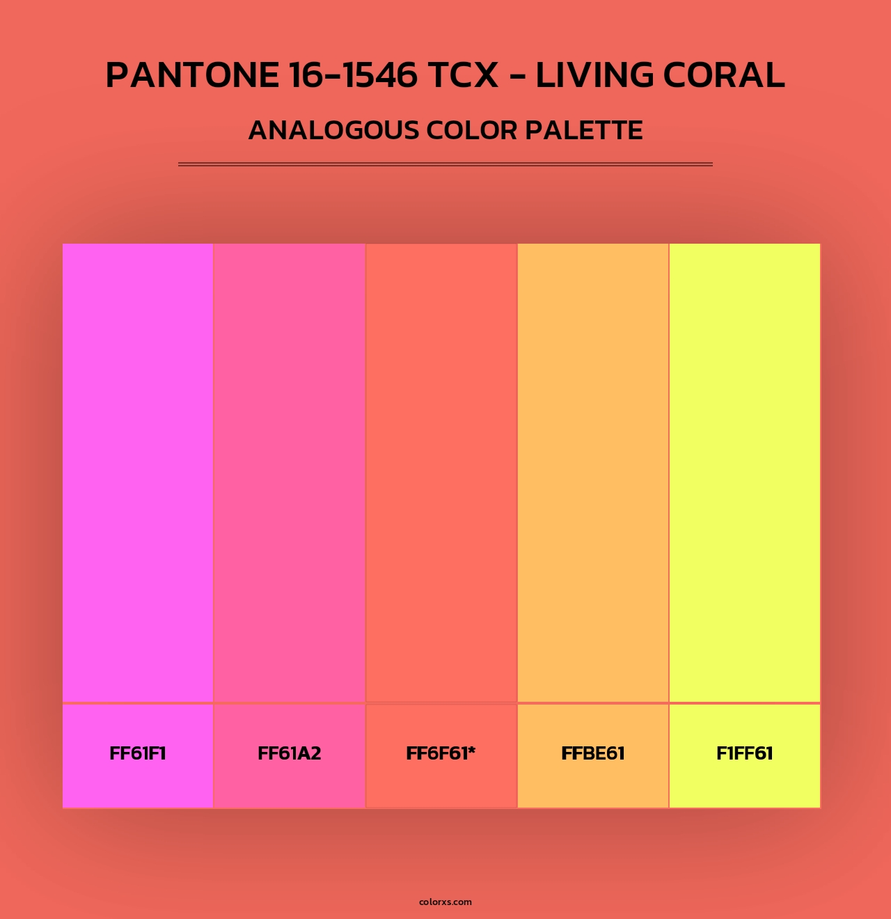 PANTONE 16-1546 TCX - Living Coral - Analogous Color Palette