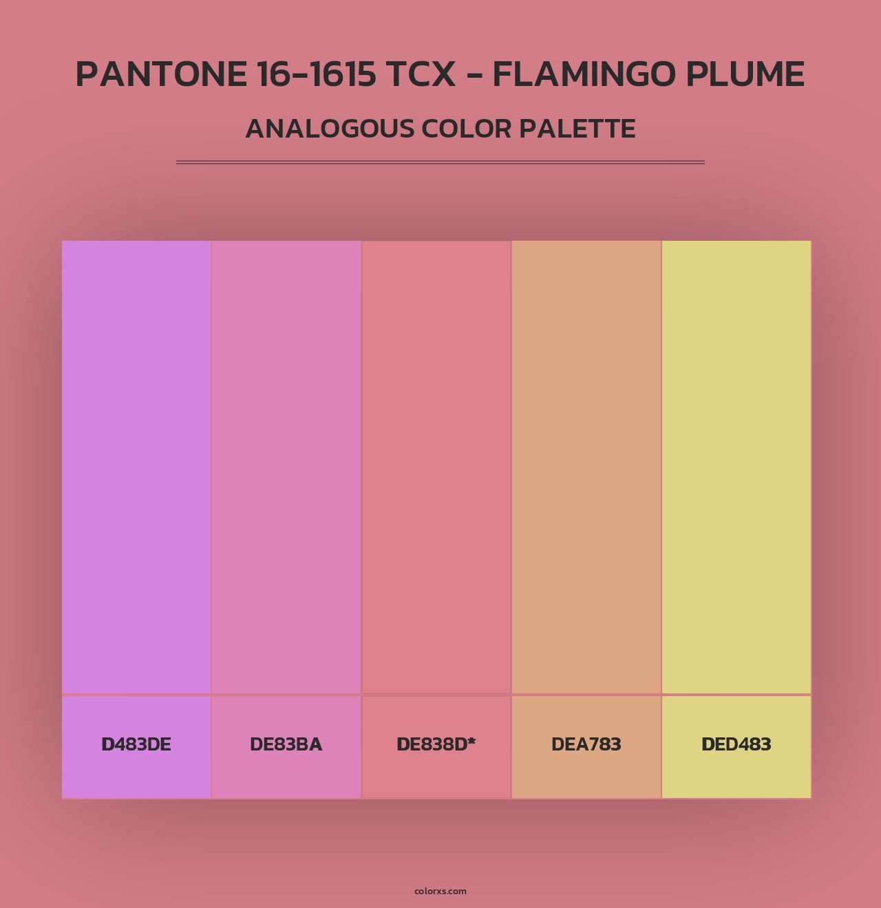 PANTONE 16-1615 TCX - Flamingo Plume - Analogous Color Palette