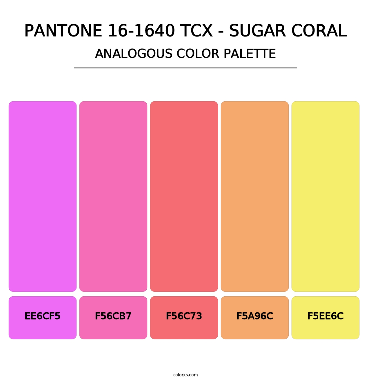 PANTONE 16-1640 TCX - Sugar Coral - Analogous Color Palette