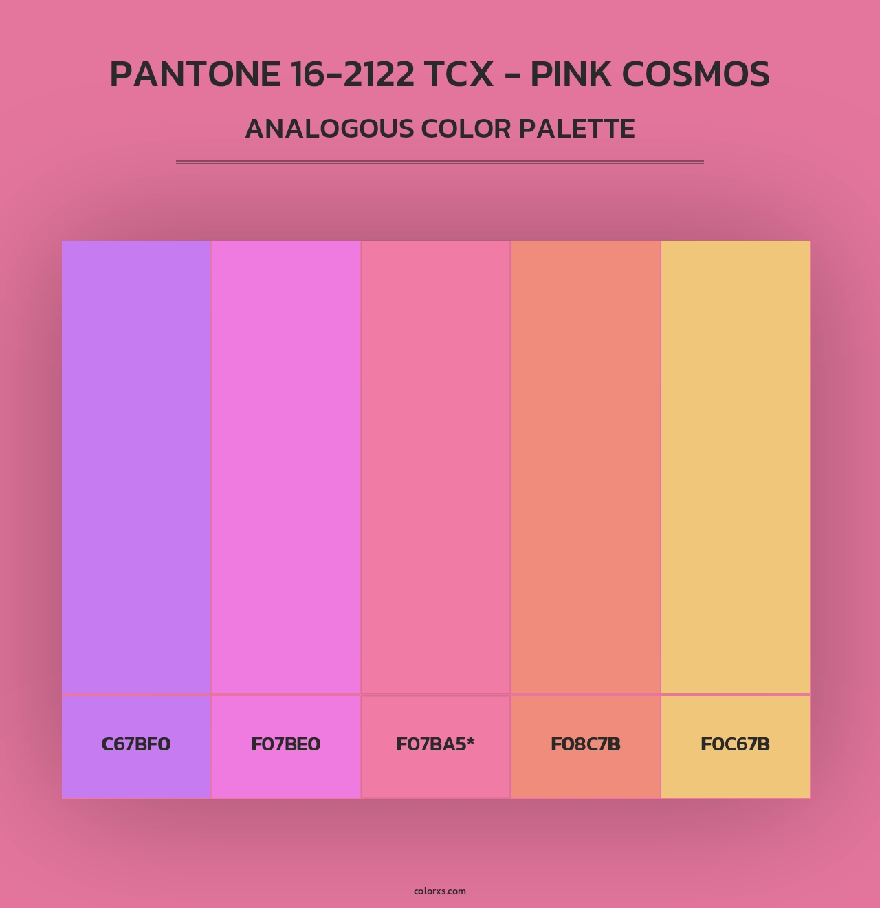 PANTONE 16-2122 TCX - Pink Cosmos - Analogous Color Palette