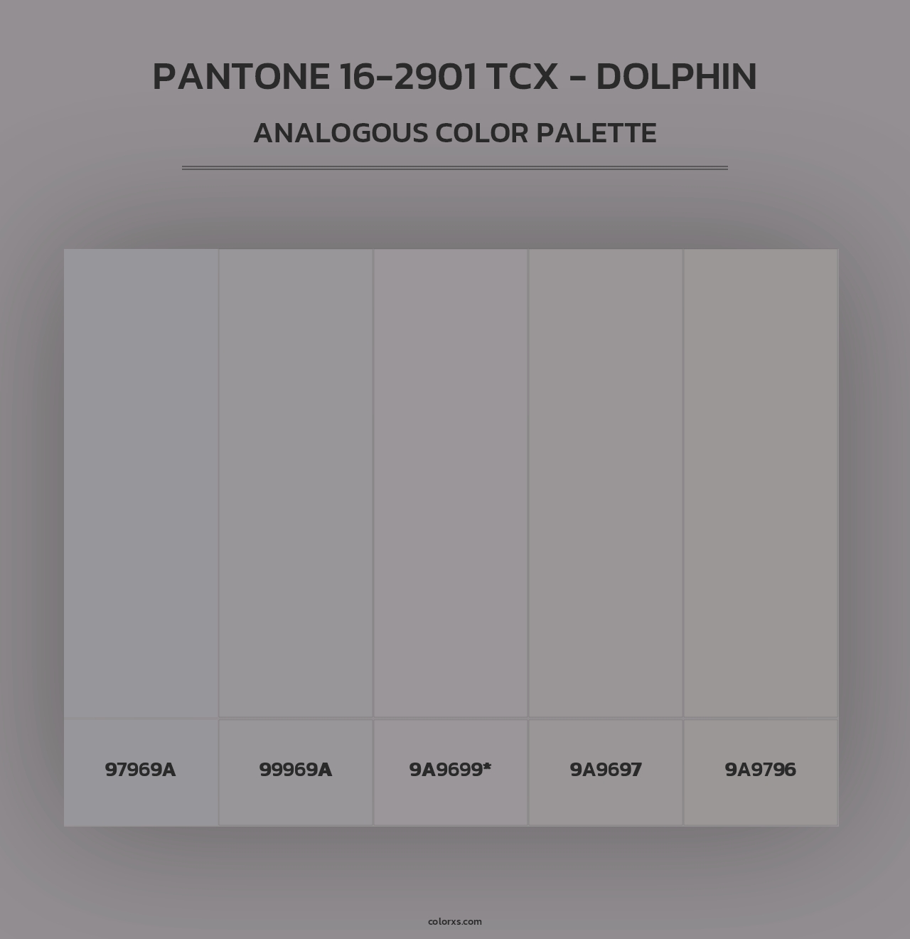PANTONE 16-2901 TCX - Dolphin - Analogous Color Palette