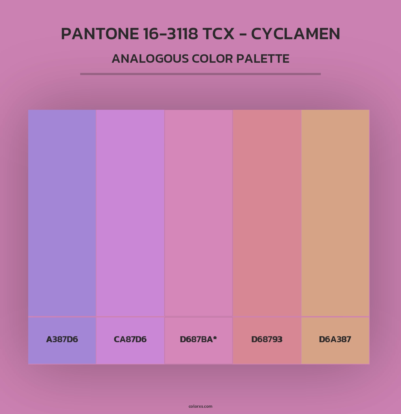 PANTONE 16-3118 TCX - Cyclamen - Analogous Color Palette