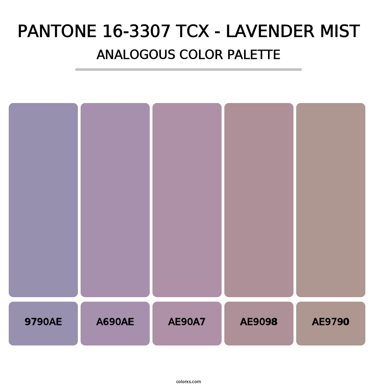 PANTONE 16-3307 TCX - Lavender Mist - Analogous Color Palette