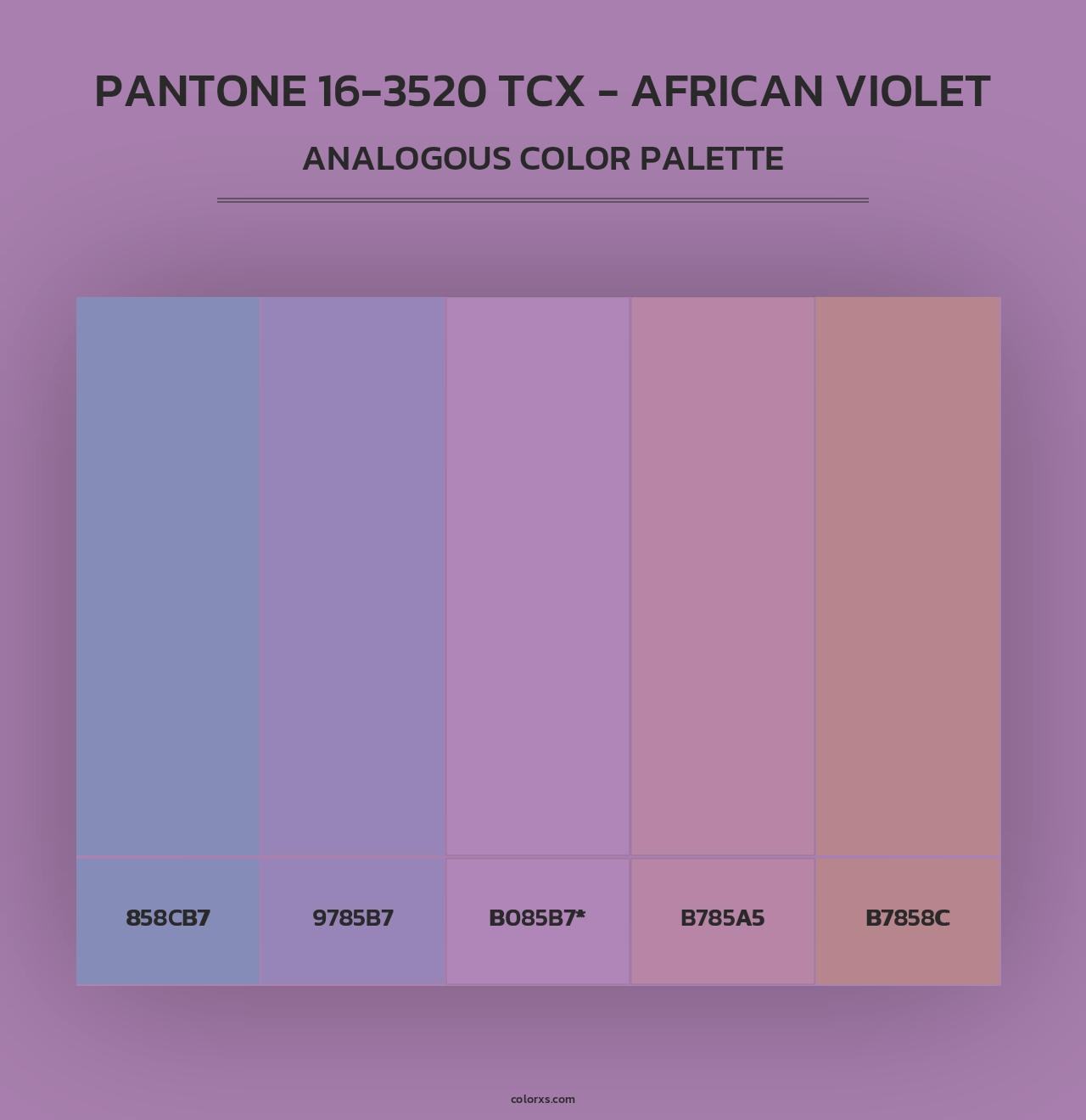 PANTONE 16-3520 TCX - African Violet - Analogous Color Palette