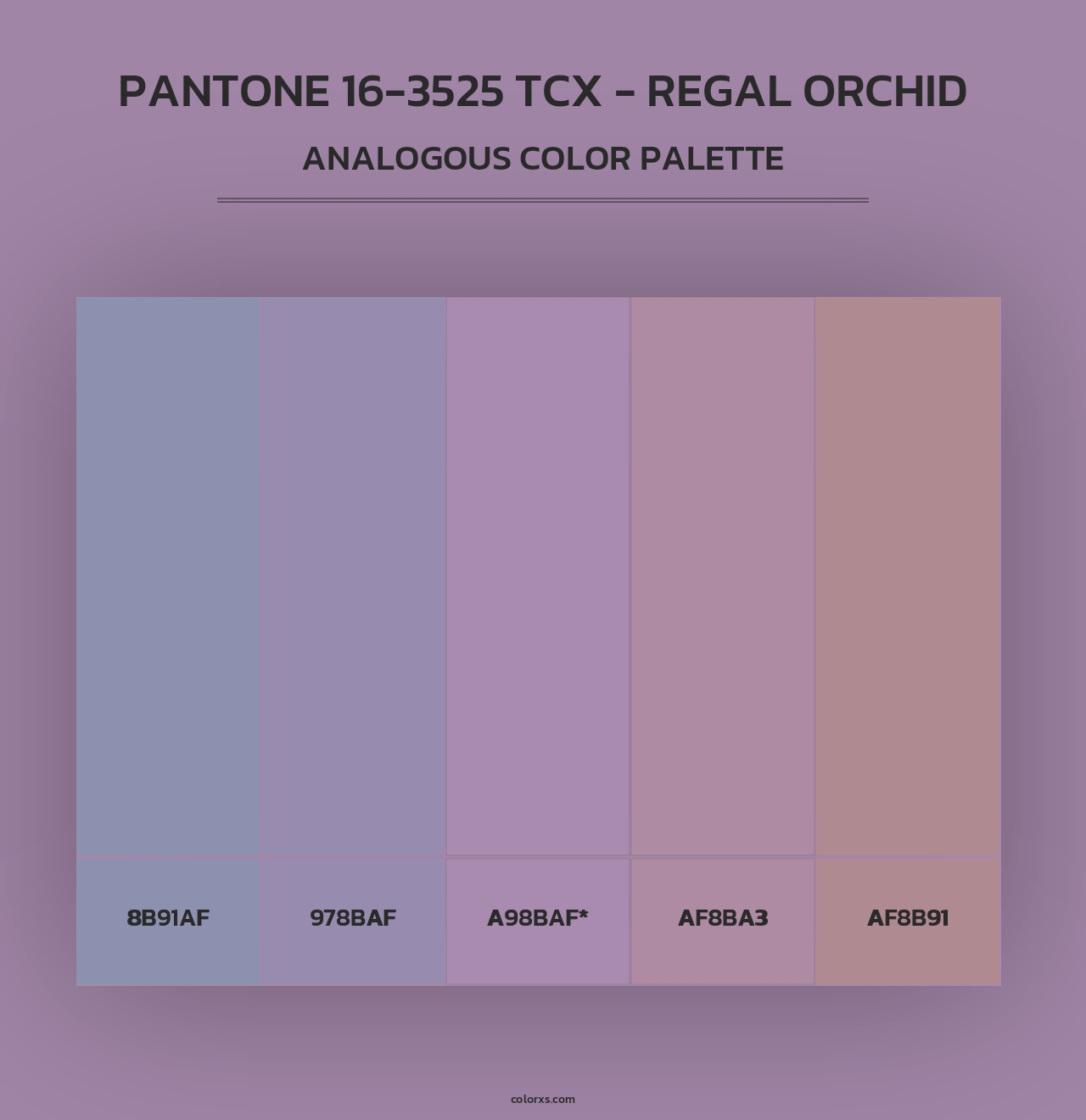 PANTONE 16-3525 TCX - Regal Orchid - Analogous Color Palette