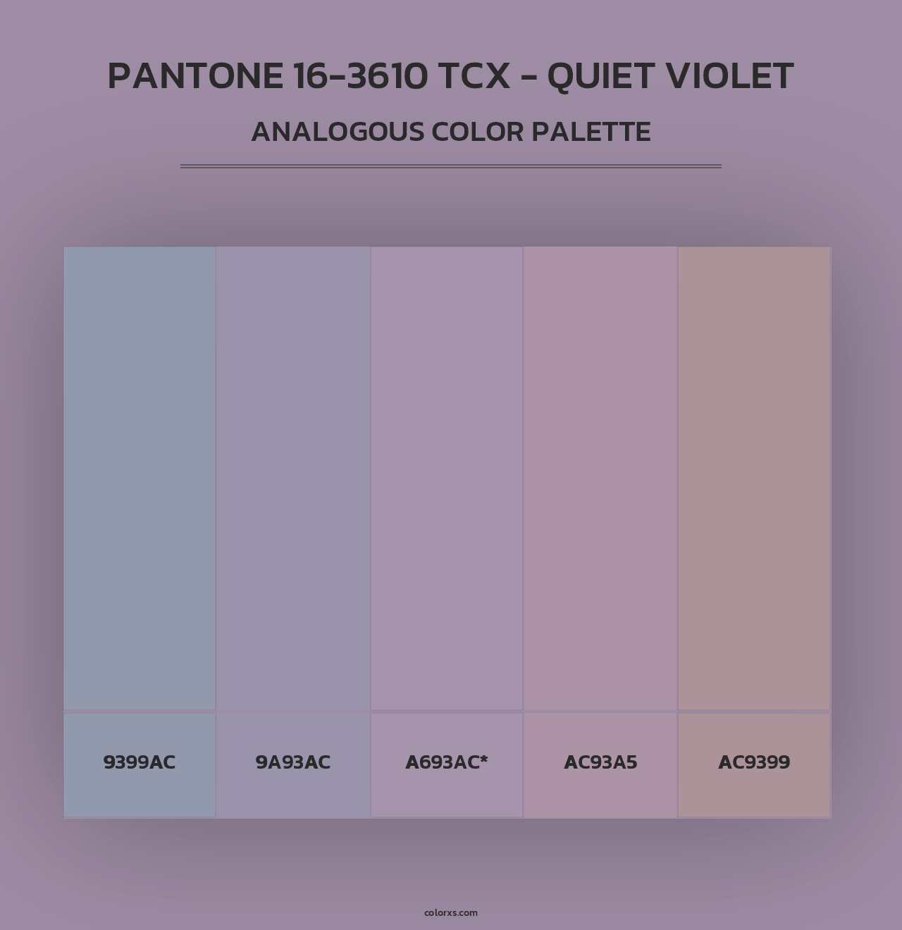PANTONE 16-3610 TCX - Quiet Violet - Analogous Color Palette