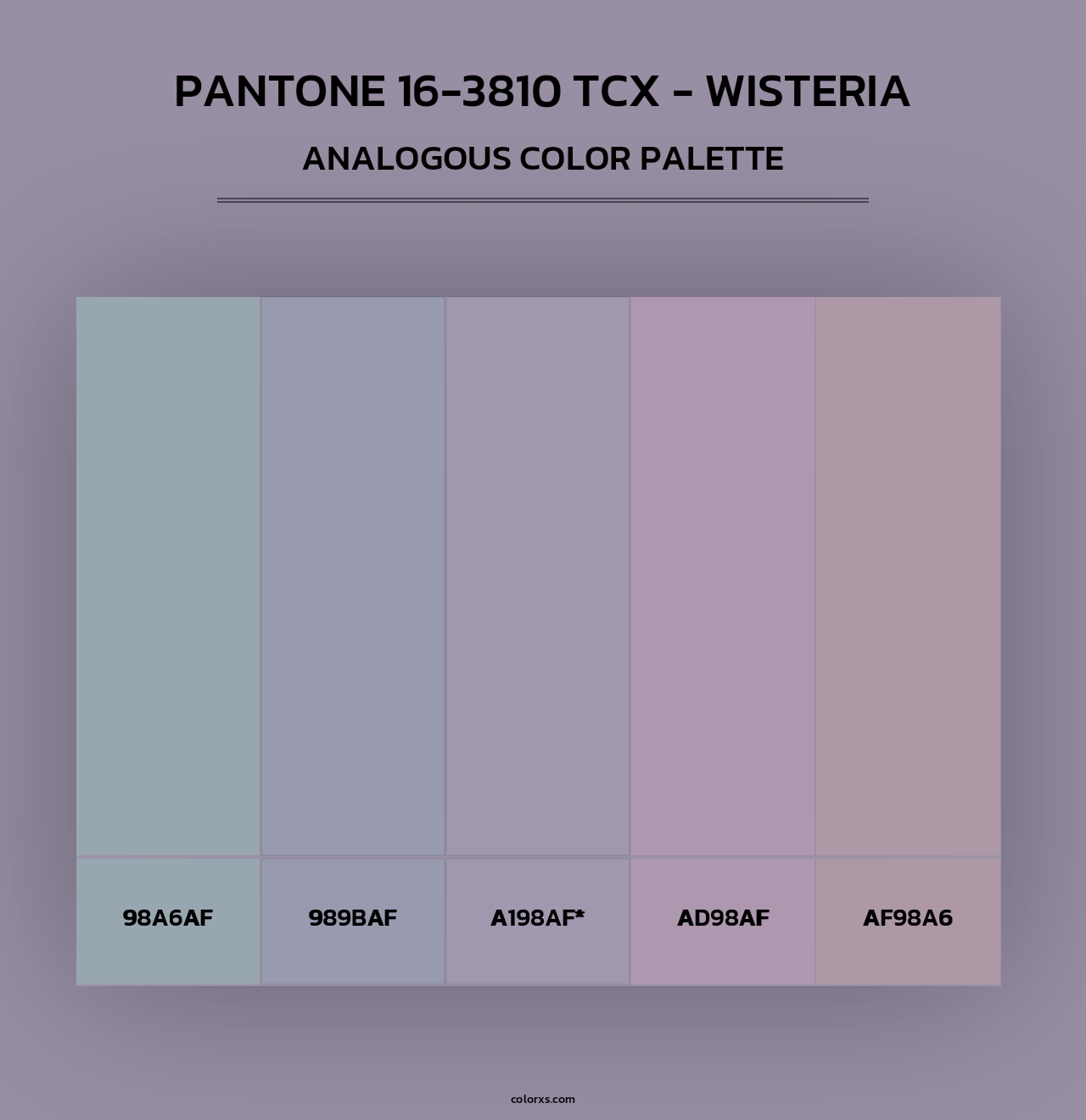 PANTONE 16-3810 TCX - Wisteria - Analogous Color Palette