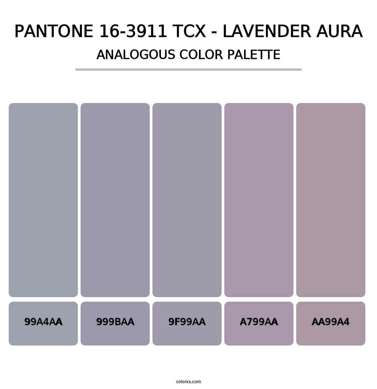 PANTONE 16-3911 TCX - Lavender Aura - Analogous Color Palette