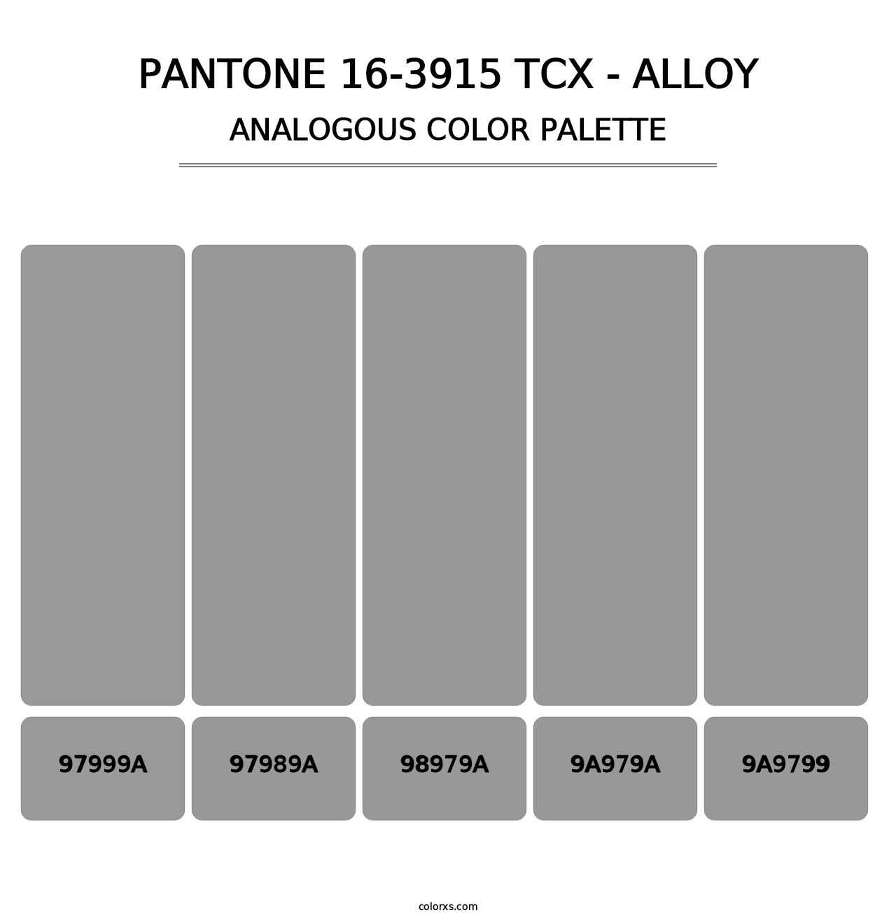PANTONE 16-3915 TCX - Alloy - Analogous Color Palette