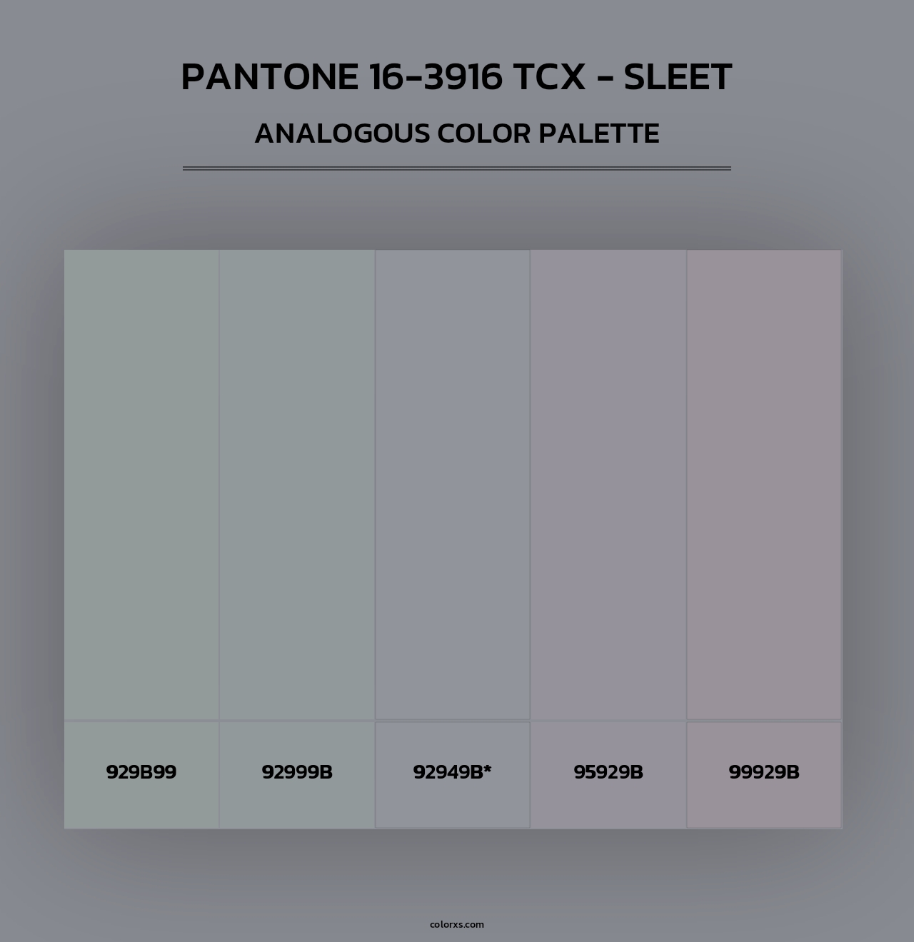 PANTONE 16-3916 TCX - Sleet - Analogous Color Palette
