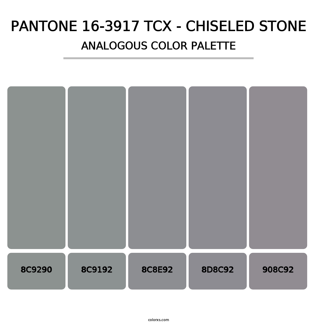 PANTONE 16-3917 TCX - Chiseled Stone - Analogous Color Palette