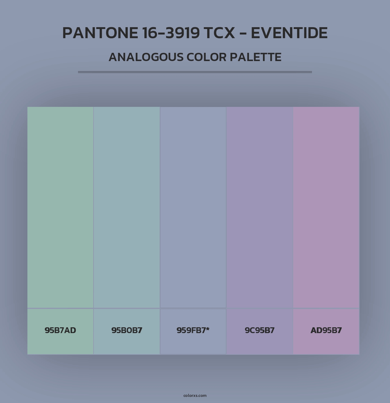 PANTONE 16-3919 TCX - Eventide - Analogous Color Palette