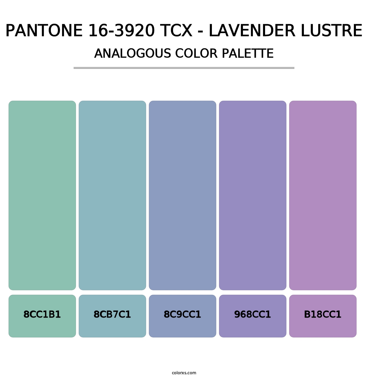 PANTONE 16-3920 TCX - Lavender Lustre - Analogous Color Palette