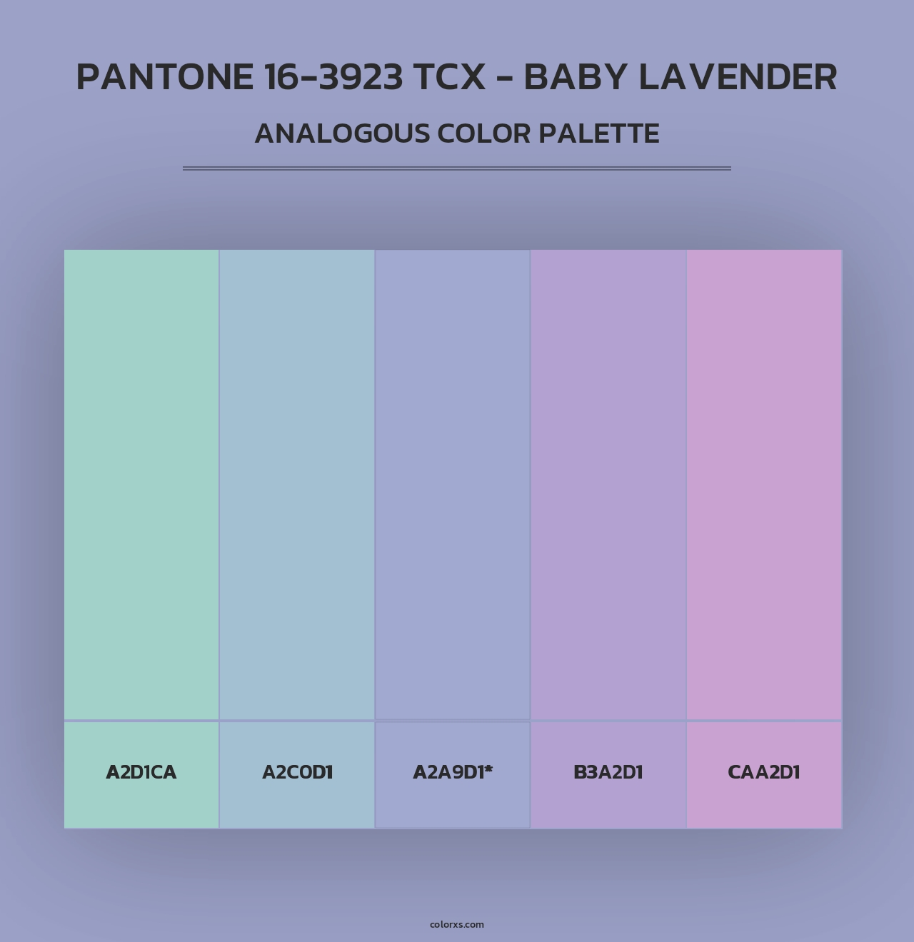 PANTONE 16-3923 TCX - Baby Lavender - Analogous Color Palette