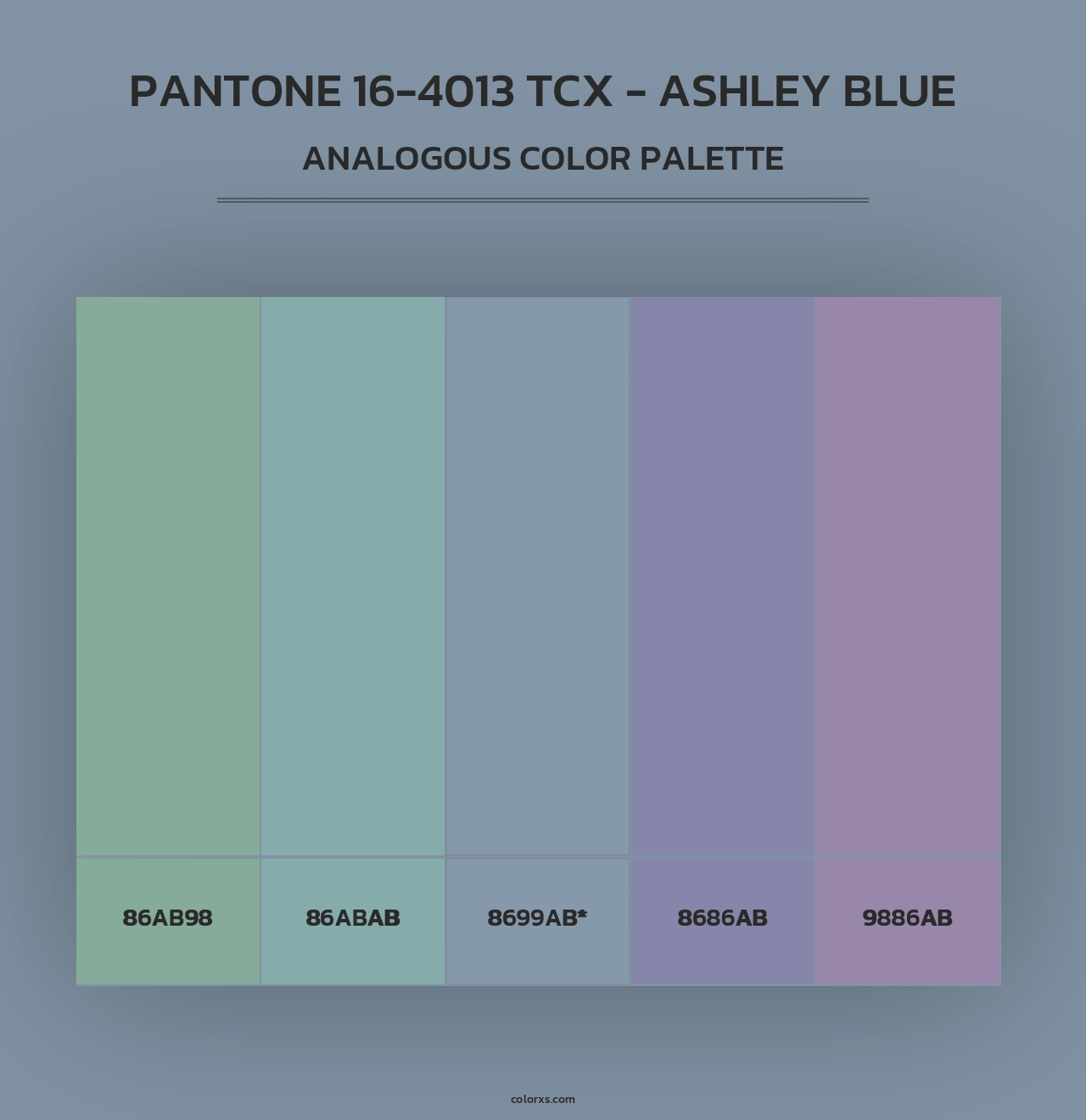 PANTONE 16-4013 TCX - Ashley Blue - Analogous Color Palette