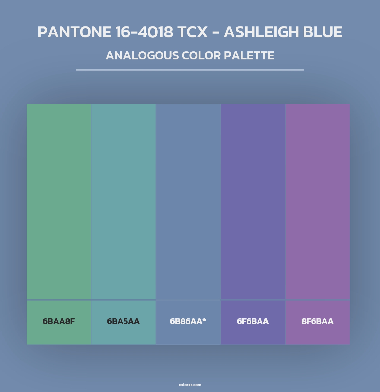 PANTONE 16-4018 TCX - Ashleigh Blue - Analogous Color Palette