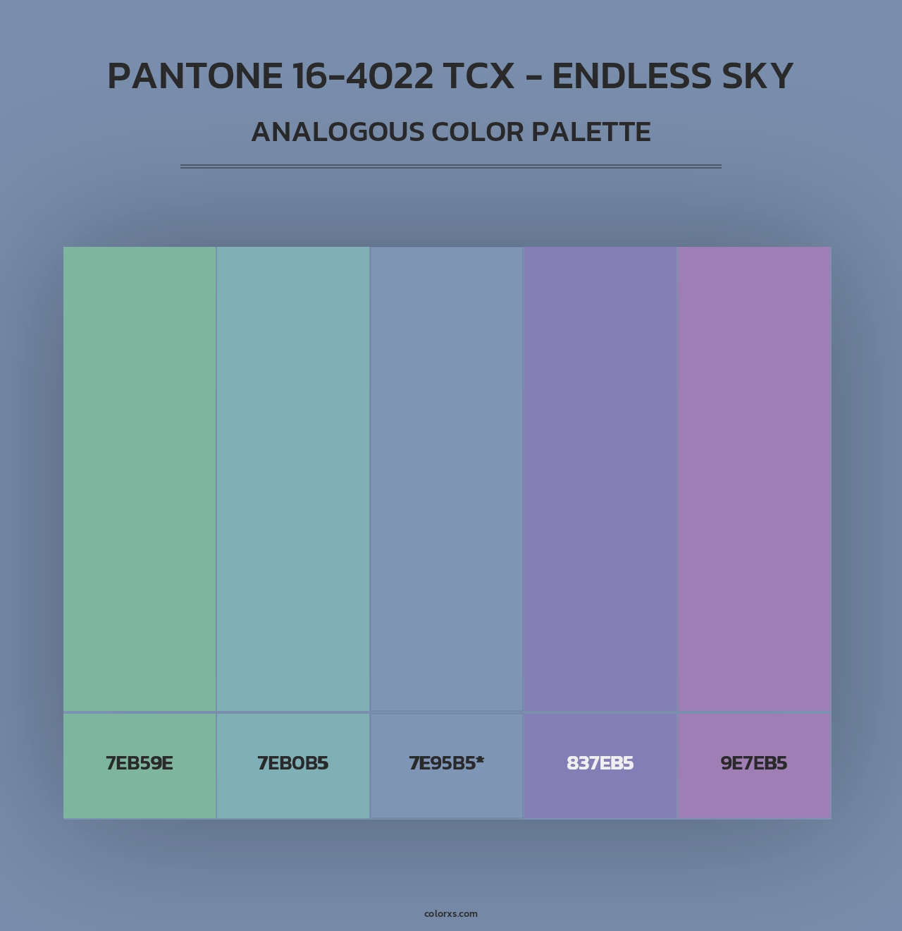 PANTONE 16-4022 TCX - Endless Sky - Analogous Color Palette