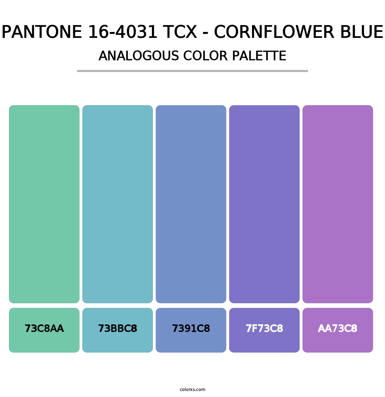 PANTONE 16-4031 TCX - Cornflower Blue - Analogous Color Palette