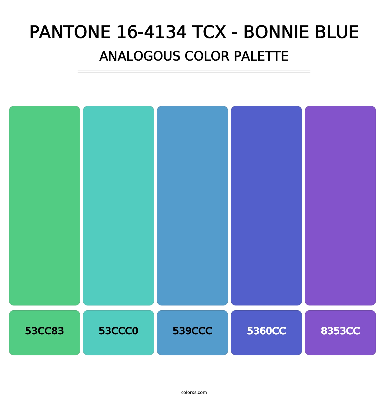 PANTONE 16-4134 TCX - Bonnie Blue - Analogous Color Palette