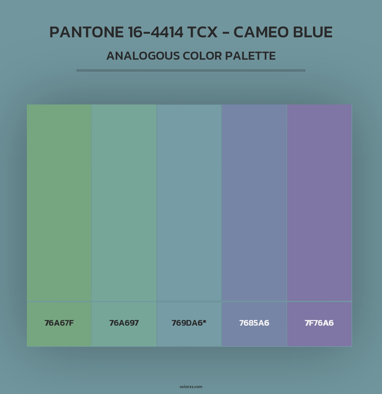 PANTONE 16-4414 TCX - Cameo Blue - Analogous Color Palette