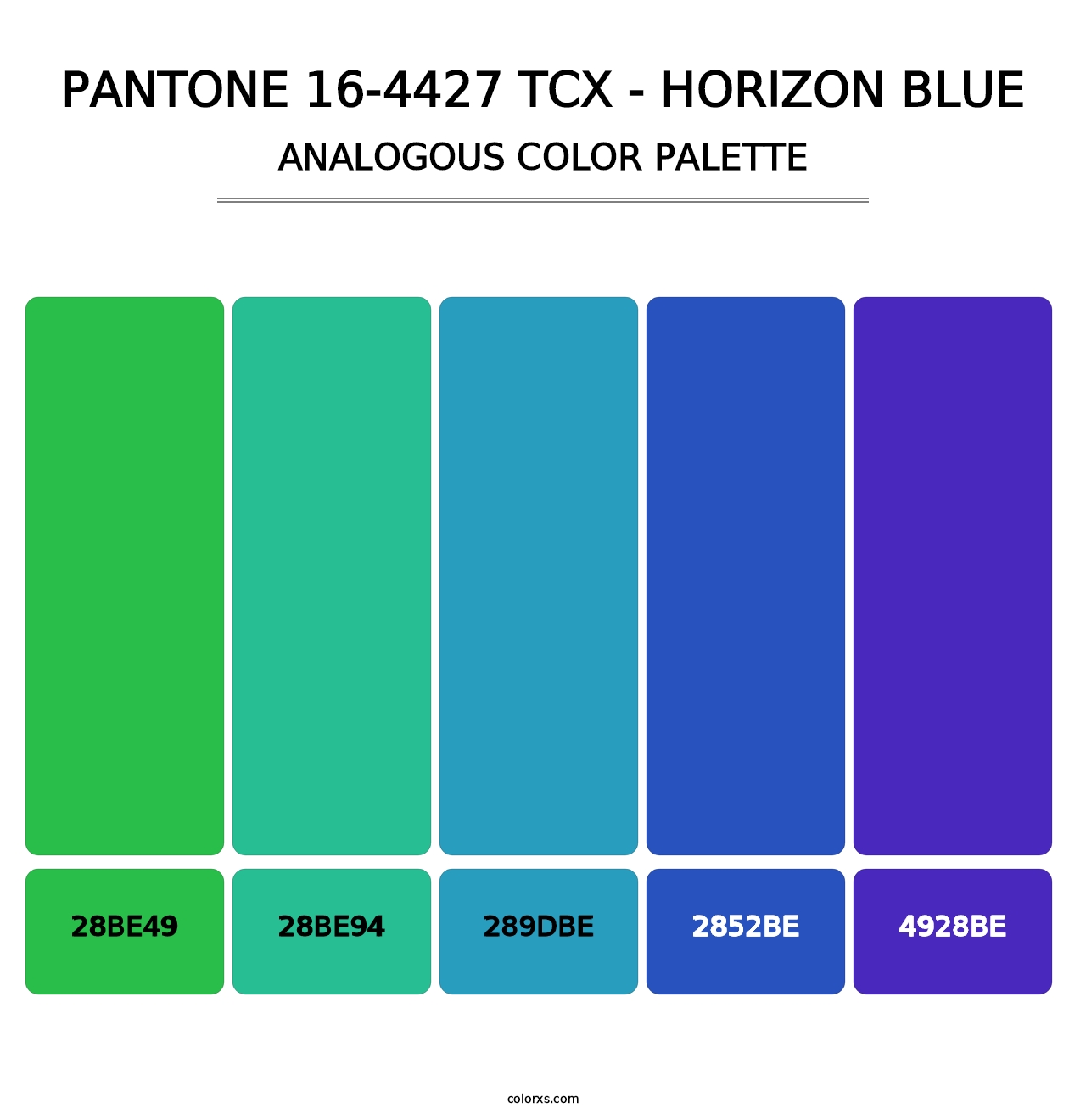 PANTONE 16-4427 TCX - Horizon Blue - Analogous Color Palette